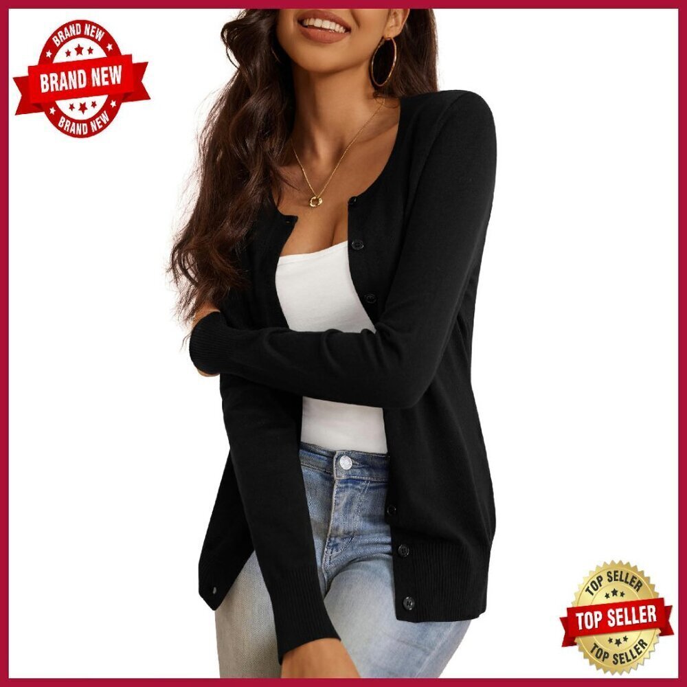 Soft Knit Button Down Cardigan Sweater Long Sleeve Slim Fit